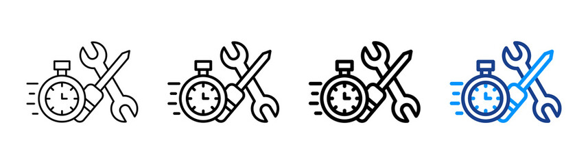 Fast Repair Icon Different Style Outline Collection Set