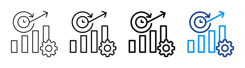 Efficient Cycle Icon Different Style Outline Collection Set