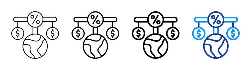 Economies Of Scale Icon Different Style Outline Collection Set