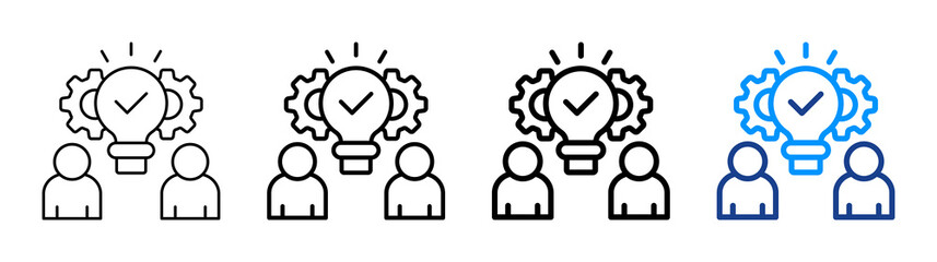 Lean Management Icon Different Style Outline Collection Set