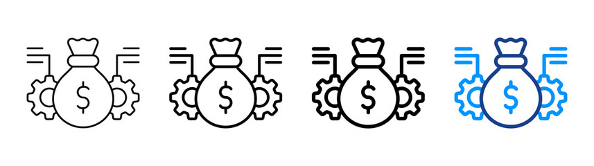 Asset Utilization Icon Different Style Outline Collection Set