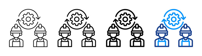 Labor Efficiency Icon Different Style Outline Collection Set