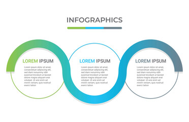 Modern Circular Infographic Template for Business Process, Timeline and Presentation Vector