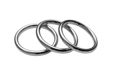 Three interlocking metal rings