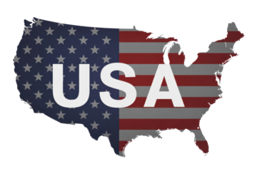 USA map with American flag design