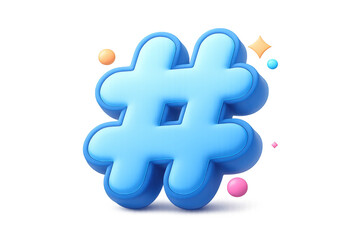 Obraz premium Vibrant hashtag icon with colorful abstract elements for digital and social media design