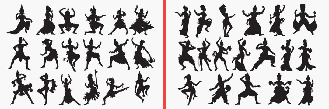 celebration dance silhouettes vector, party people clipart, joyful movement svg, festival illustration, happy dancing graphics, black celebration silhouettes, entertainment vector art, dance pose desi