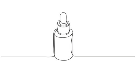 Cosmetic bottles single line vector illustration,4