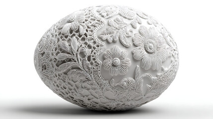 White design egg on the white background 