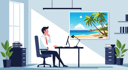 Modern Office Workspace Illustration