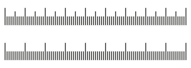 Ruler scale measure or vector length measurement scale chart