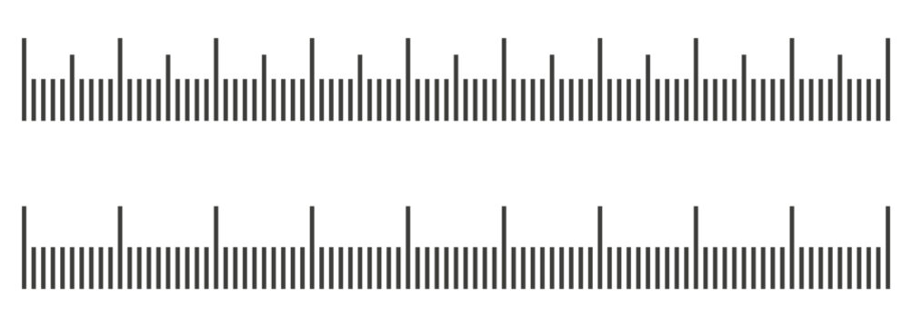 Ruler scale measure or vector length measurement scale chart