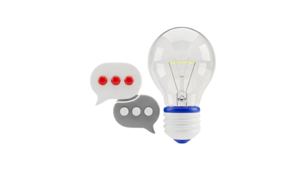 Lightbulb and Speech Bubbles Icon