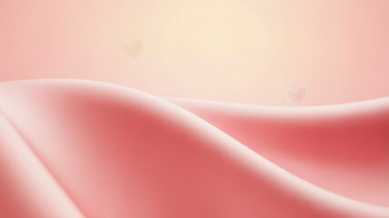 Pink fabric with hearts wavy soft