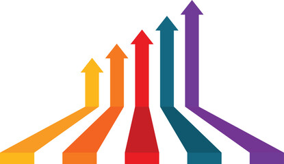Dynamic upward arrow representing progress and grow business financial profit.