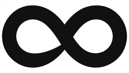 Romantic Infinity Heart Symbol Vector Illustration &ndash; Minimal Black Love Eternity Icon for Valentine&rsquo;s Day, Wedding, Anniversary, Tattoo Design, Digital Art, Romantic Gifts, or Cards