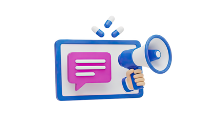 Medical Announcement Megaphone and Chat Bubble