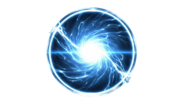 Dynamic blue energy portal vortex isolated on transparent background power magic effect - Powered by Adobe