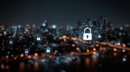 digital media link global network cybersecurity technology internet communication smart city networking business partnership network connection virtual system