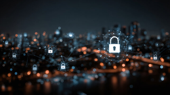 digital media link global network cybersecurity technology internet communication smart city networking business partnership network connection virtual system - Powered by Adobe