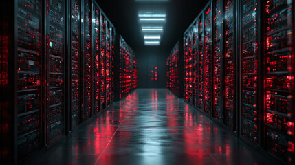 server racks computer network cybersecurity room digital online data center internet connection social media network security technology concept monitoring system