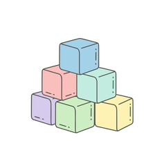Obraz premium Colorful pastel colored cubes on transparent background