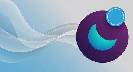 Abstract Wavy Gradient Background with Geometric Shapes and Circles