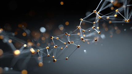 3d network and technology digital concept showing modern minimal interconnected structures components futuristic virtual system workflow visualization design