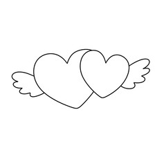 Valentine Line Art Clipart Bundle,  Cute Valentin Stamps PNG JPEG