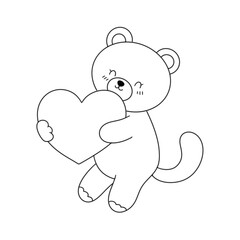 Valentine Line Art Clipart Bundle,  Cute Valentin Stamps PNG JPEG