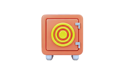 Cartoon Safe Isolated on White Background