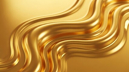 Abstract golden waves flowing texture luxurious background design element