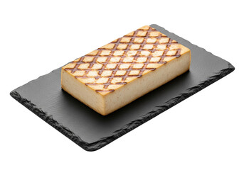 Grilled Tofu Block on Slate Serving Board