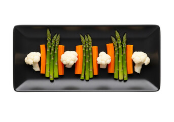 Healthy Raw Vegetable Platter on a Black Serving Dish