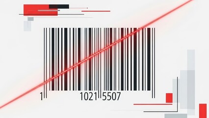 Barcode with Red Line Through It Representing Error or Deletion.