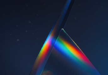 Abstract background showing vivid light refraction through glass, creating rainbow spectrum colors and sharp geometric shapes ,overlay ,optical ,crystal
