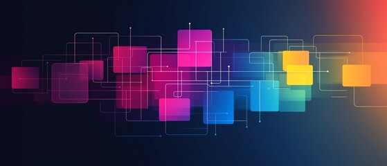 Modern decision tree diagram with vibrant color scheme
