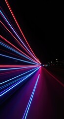 Fototapeta premium Dynamic, long exposure abstract background featuring brilliant flowing streaks of colored light, creating a futuristic, energetic pattern ,bright ,texture ,fluid