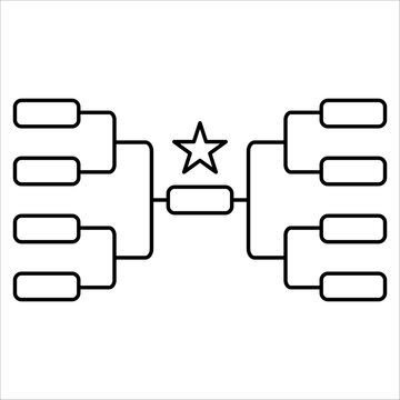 A modern, white tournament chart. Ideal for esports, gaming competitions, match scheduling, or visualizing sports playoffs.