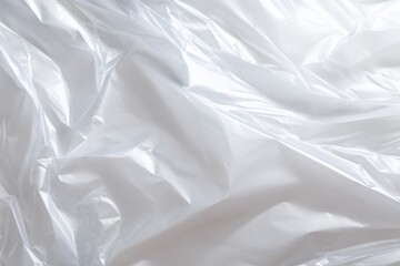 Fototapeta premium Crumpled white plastic texture with light reflections