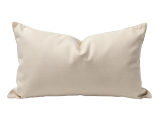A single white pillow sits on a plain white background, ideal for use in product photography or design
