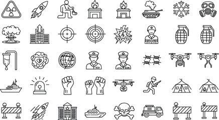Obraz premium Adobe Stock Title (21 Words) Creative Business Idea and Innovation Icon Set Featuring Lightbulbs, Brainstorming, Problem Solving, Teamwork, Growth, Strategy, Success, Professional Leadership, and