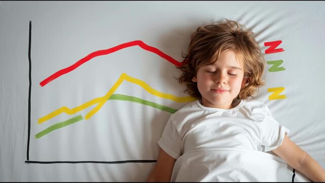 Children's sleep quality versus school performance chart icon depicting the connection between sleep and education success. Sleep & Smarts &ndash; Children's Sleep Quality vs School Performance Icon Concept