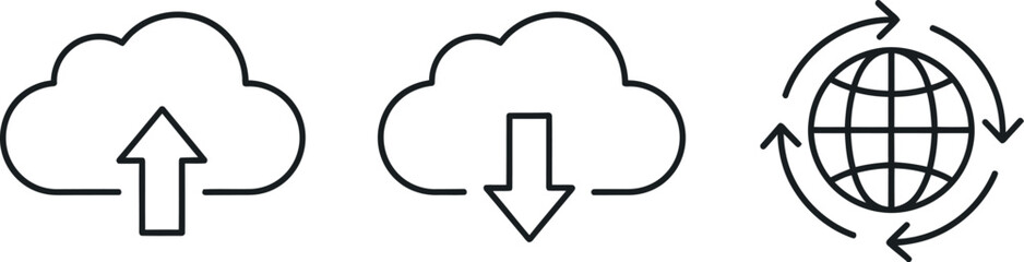 Cloud computing and data transfer icons