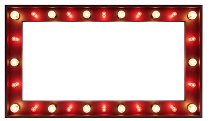 Empty rectangular lamp frame with light bulb isolated on transparent background