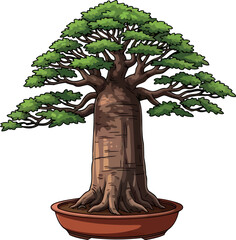 zenwood legacy nurturing miniature worlds of enduring growth and inner peace, vector isolated on transparent background