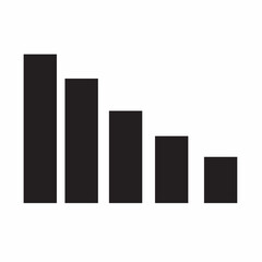Print  Descending Bar Chart Icon &ndash; Minimal Black Analytics Graph Showing Decrease, Loss or Downward Trend on White Background