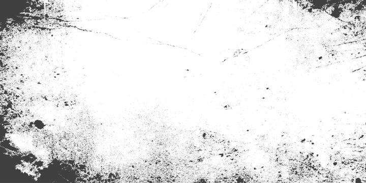 Rough grey and white texture vector. Distressed overlay texture, Dirty or dust film grain speck grit grunge overlay on white background, Vector Illustration. Black isolated on white background,