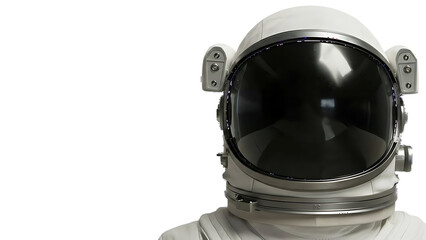 Close-up of an astronaut helmet with reflective visor and metallic hardware