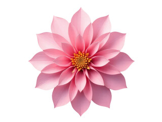 A delicate pink paper flower on a clean white surface